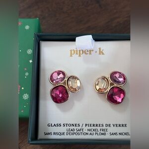 Anthropologie Piper K Pink and Gold Earrings